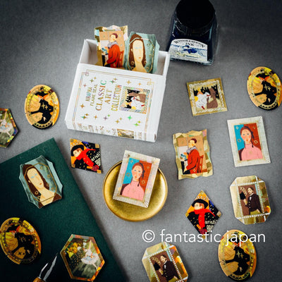 Flake stickers in a match box / classic art collection/ Modigliani, Degas