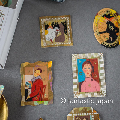 Flake stickers in a match box / classic art collection/ Modigliani, Degas