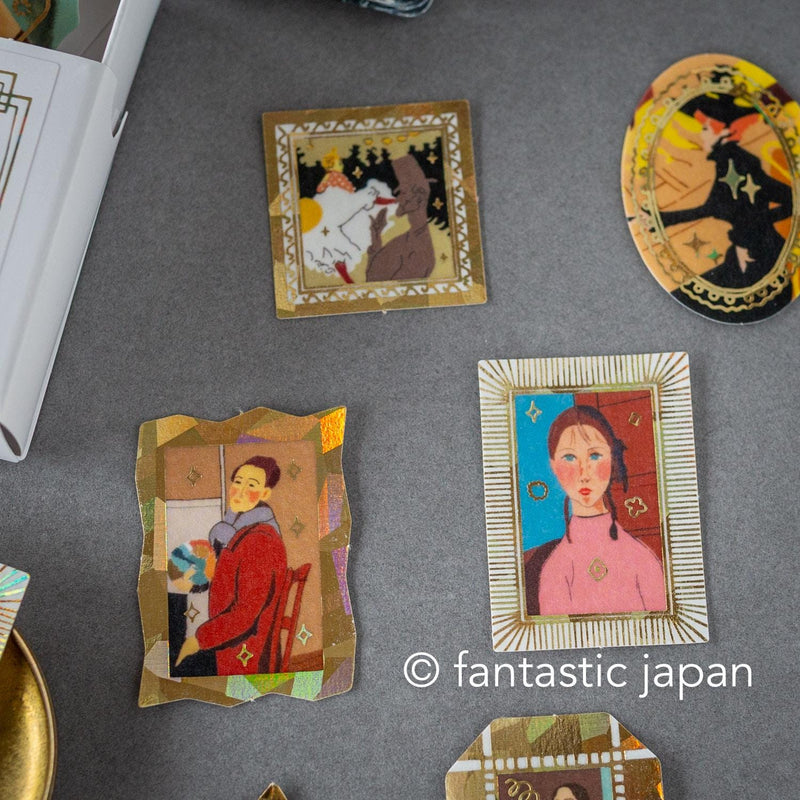 Flake stickers in a match box / classic art collection/ Modigliani, Degas