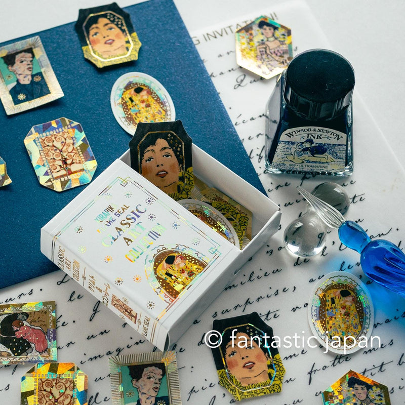 Flake stickers in a match box / classic art collection/ Klimt , Egon Schiele