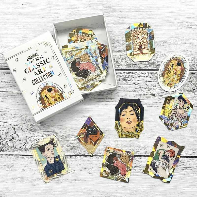 Flake stickers in a match box / classic art collection/ Klimt , Egon Schiele