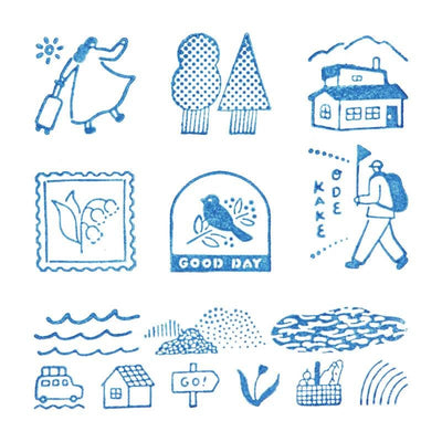 HITOTOKI / KORI Jirushi stamp set of 6 pieces - on-the-go - / CLSSB-001