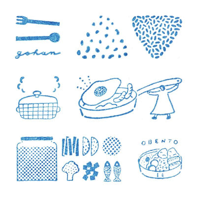 HITOTOKI / KORI Jirushi stamp set of 6 pieces - meal - / CLSSA-001