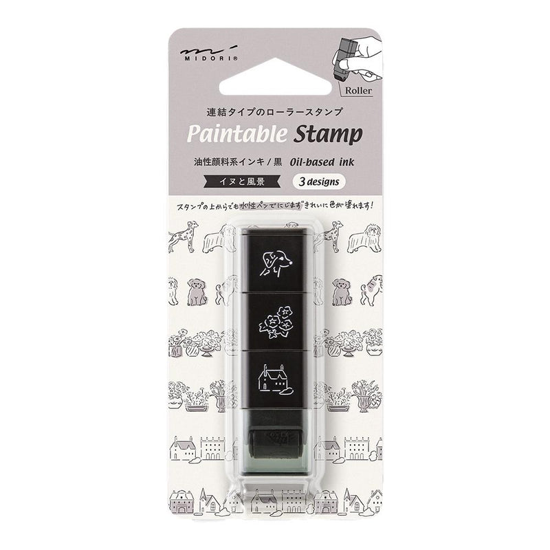 Paintable roller stamp -Dogs and Landscapes-