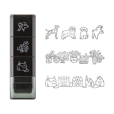 Paintable roller stamp -Dogs and Landscapes-