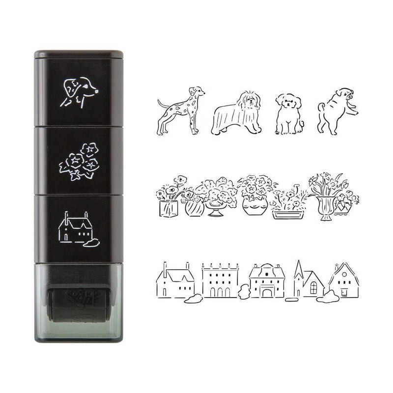 Paintable roller stamp -Dogs and Landscapes-