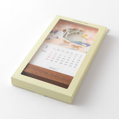 MIDORI | Layered seasonal desk calendar -landscape-