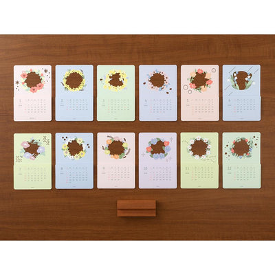 MIDORI | Layered seasonal desk calendar -flower-