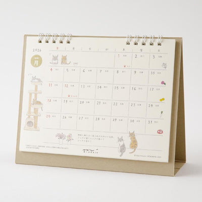 MIDORI｜2026 desktop ring calendar -Cat M size-