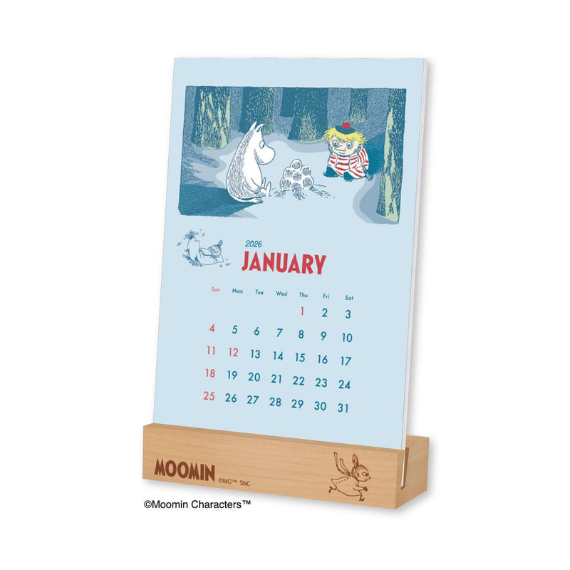 2026 MOOMIN Wooden Stand Desktop Calendar
