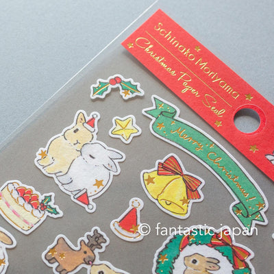 Schinako Moriyama washi sticker -Christmas wreath-