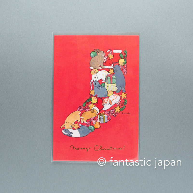 Schinako Moriyama post card -Christmas socks-