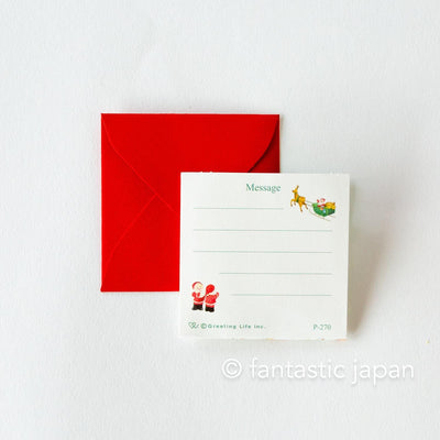 Christmas tiny pop up card -mini mini Santa Clauses airballoon-