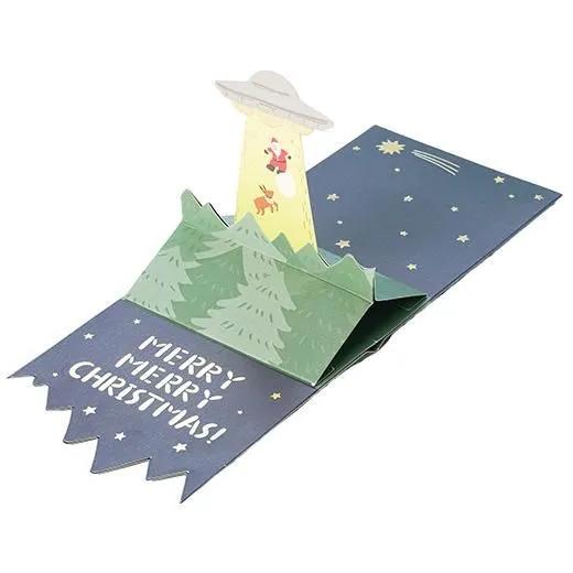 Christmas mini pop card / Close Encounter with the Unknown -UFO-