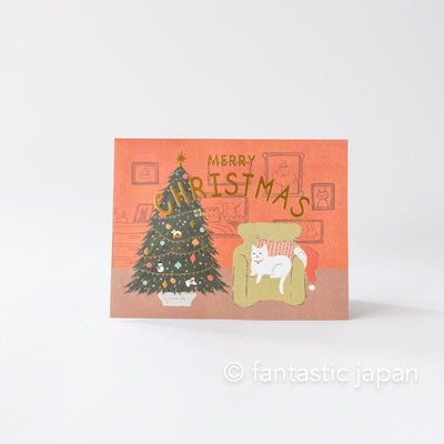 Christmas pop card / Mischievous Cat -Christmas tree-