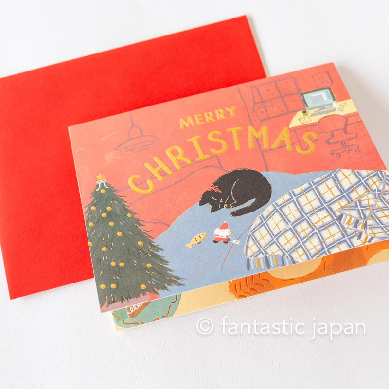 Christmas pop card / Mischievous Cat -Computer-