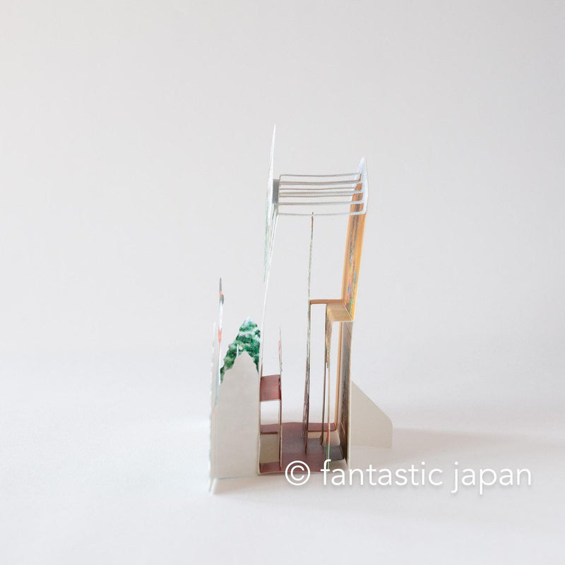 Christmas card Pop-up card -Snowman at the Window-