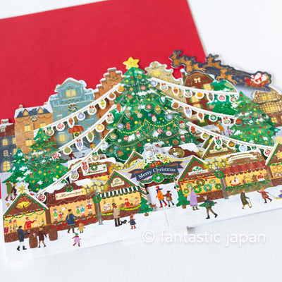 Christmas pop-up card -Christmas market-