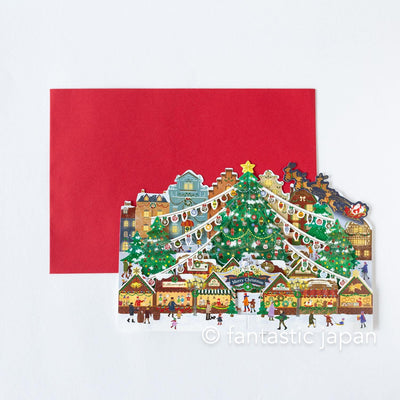 Christmas pop-up card -Christmas market-