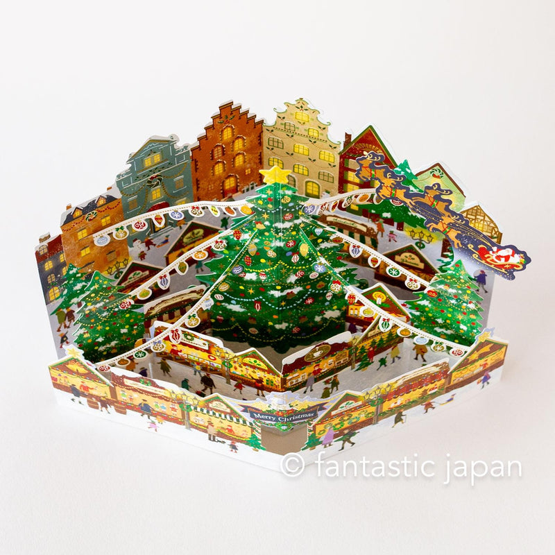 Christmas pop-up card -Christmas market-