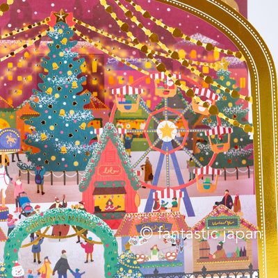 Melody and Light holiday card -Christmas market-