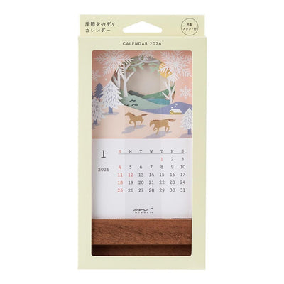 MIDORI | Layered seasonal desk calendar -landscape-