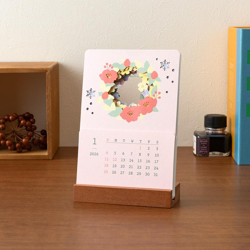 MIDORI | Layered seasonal desk calendar -flower-