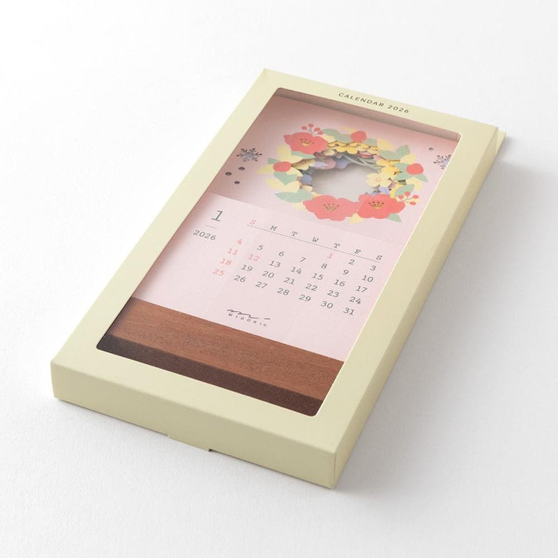 MIDORI | Layered seasonal desk calendar -flower-