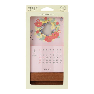 MIDORI | Layered seasonal desk calendar -flower-