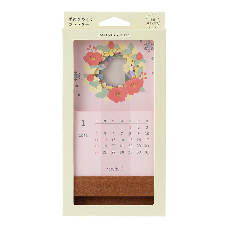 MIDORI | Layered seasonal desk calendar -flower-