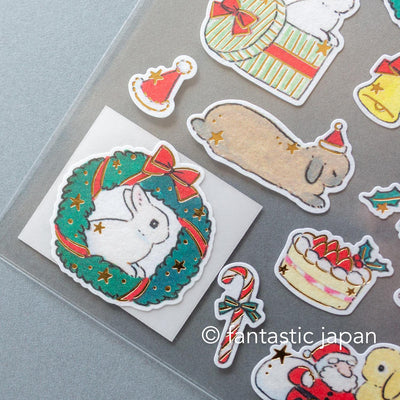 Schinako Moriyama washi sticker -Christmas wreath-