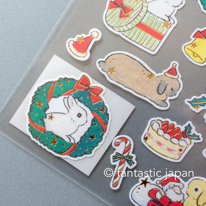Schinako Moriyama washi sticker -Christmas wreath-