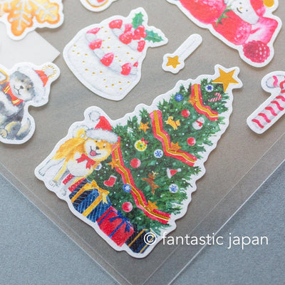 Murata Natsuka washi sticker -Shibaken and Christmas-