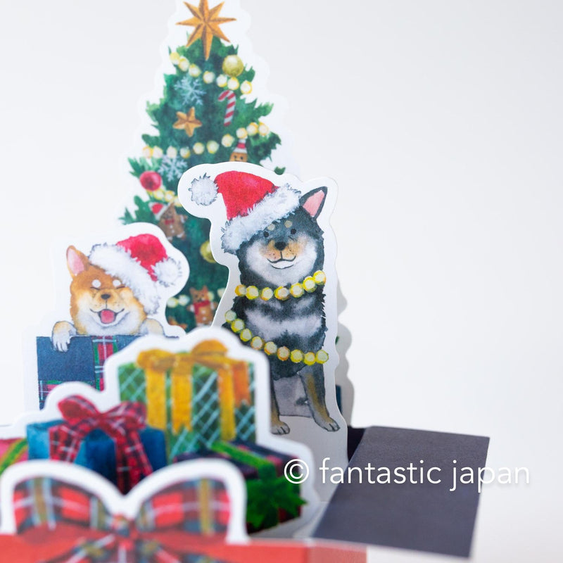 Box Christmas Card -Shibaken with Christmas card-