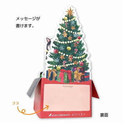Box Christmas Card -Shibaken with Christmas card-