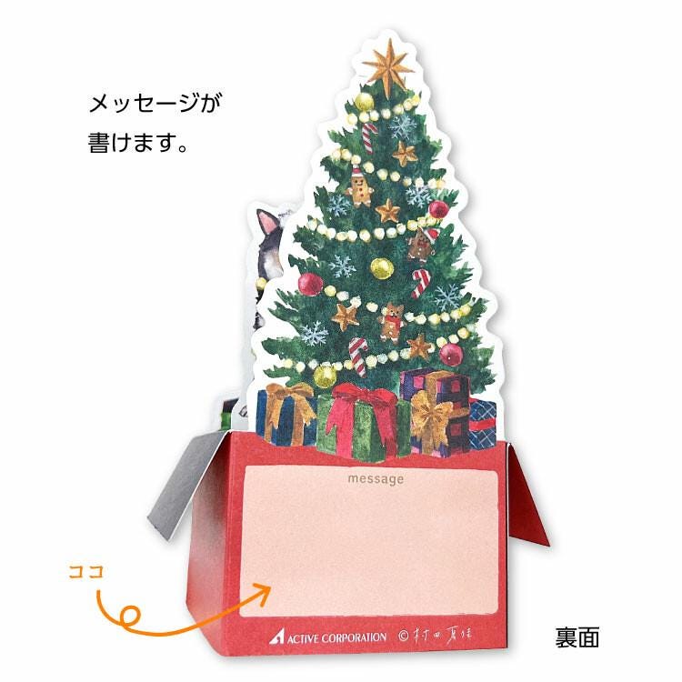 Box Christmas Card -Shibaken with Christmas card-