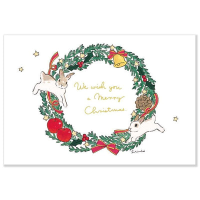 Schinako Moriyama post card -Christmas wreath-