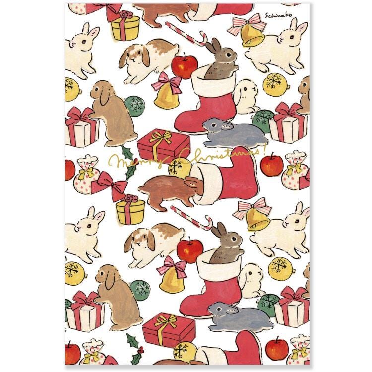 Schinako Moriyama post card -Full of rabbits-