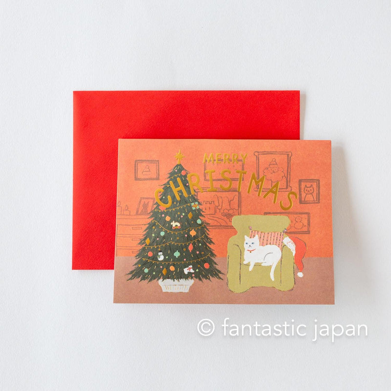 Christmas pop card / Mischievous Cat -Christmas tree-