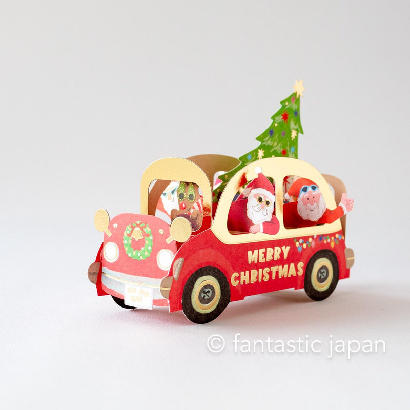 Christmas pop-up card / party car -Santa Friends- /