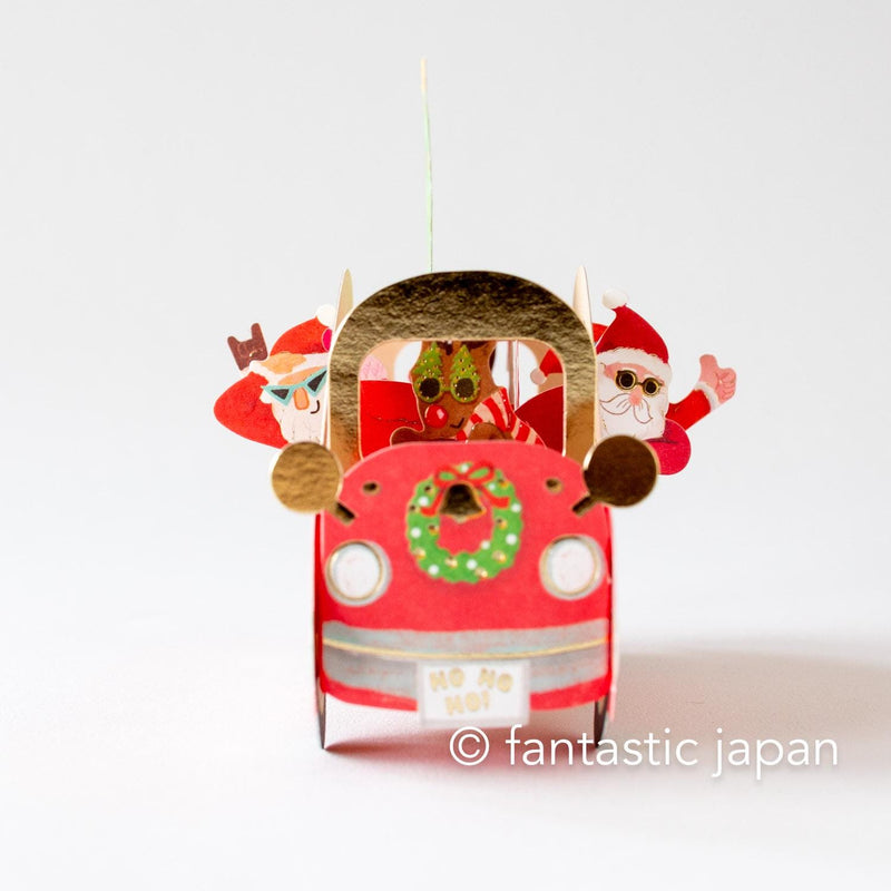 Christmas pop-up card / party car -Santa Friends- /