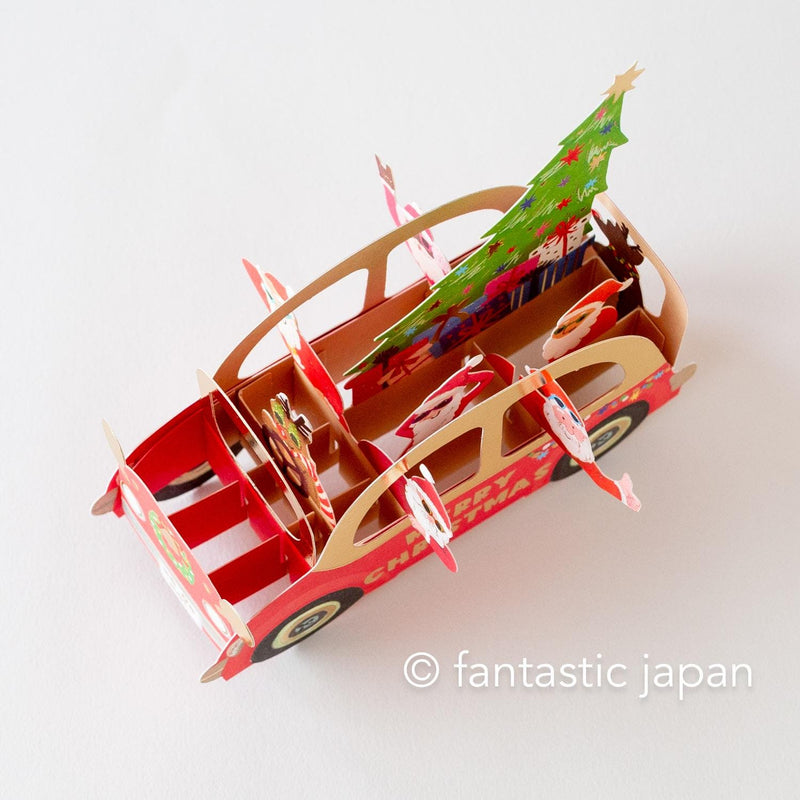 Christmas pop-up card / party car -Santa Friends- /