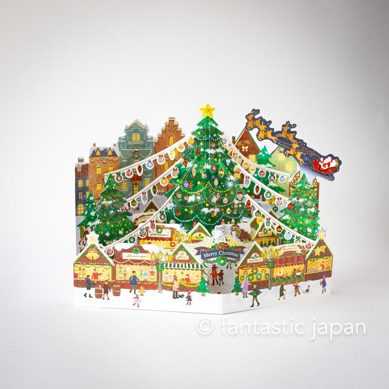 Christmas pop-up card -Christmas market-