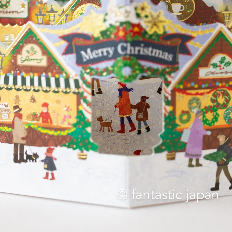 Christmas pop-up card -Christmas market-