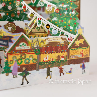 Christmas pop-up card -Christmas market-