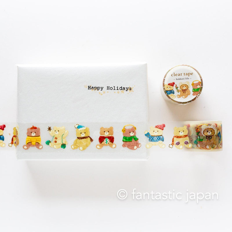 Gold Foil PET Clear tape / hokkori life -bear-