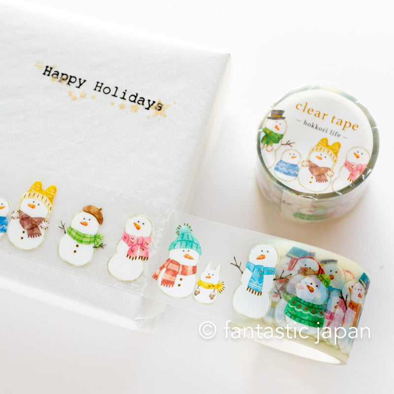Gold Foil PET Clear tape / hokkori life -snowman-
