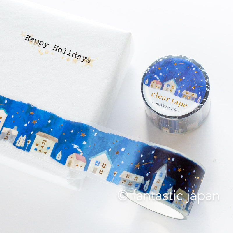 Gold Foil PET Clear tape / hokkori life -night town-