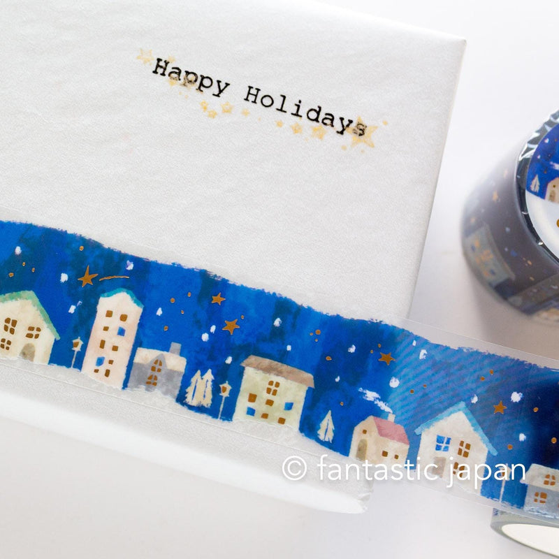 Gold Foil PET Clear tape / hokkori life -night town-