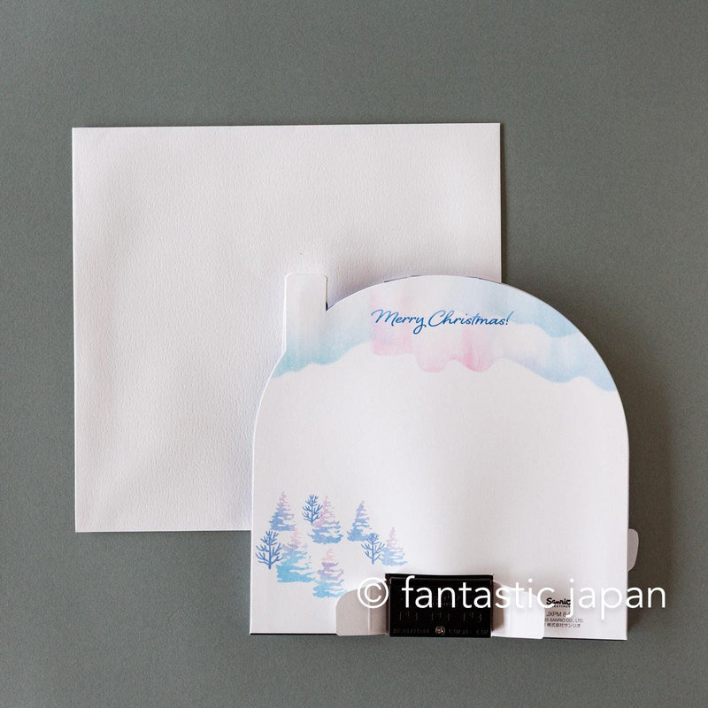 Melody and Light holiday card -Aurora night-